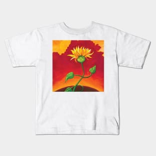 Young sunflower under the sun Illustration Kids T-Shirt